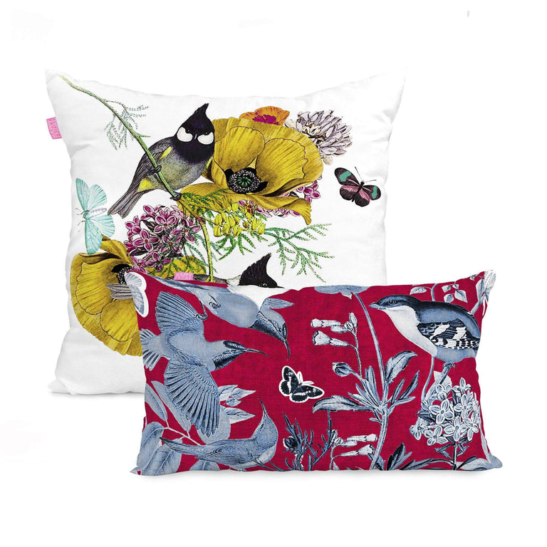 Set van 2 kussenhoezen Birds of Paradise