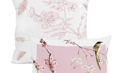 Set van 2 kussenhoezen Chinoiserie Flowers