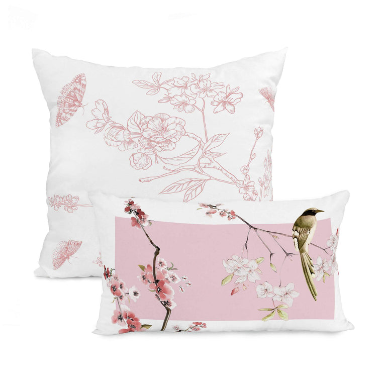 Set van 2 kussenhoezen Chinoiserie Flowers