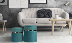 Set van 2 poefs Zora