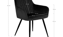 Set van 2 eetkamerstoelen Leemann velvet