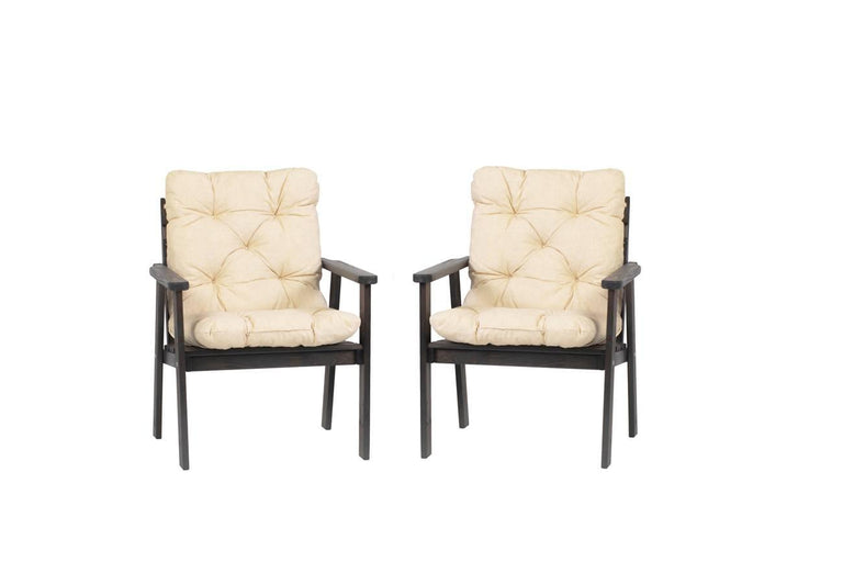 Set van 4 tuinstoelen met kussens en tuintafel Venta