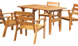 Set van 4 tuinstoelen + tuintafel Venta
