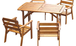 Set van 4 tuinstoelen + tuintafel Venta