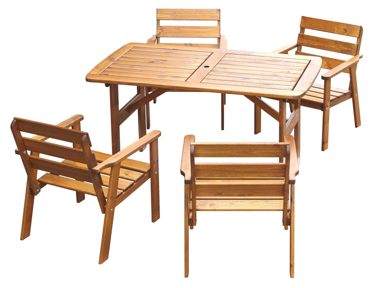 Set van 4 tuinstoelen + tuintafel Venta
