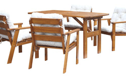 Set van 4 tuinstoelen + tuintafel Venta met kussens