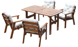 Set van 4 tuinstoelen + tuintafel Venta met kussens