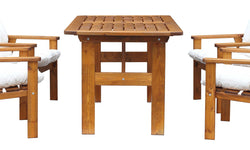Set van 4 tuinstoelen + tuintafel Venta met kussens