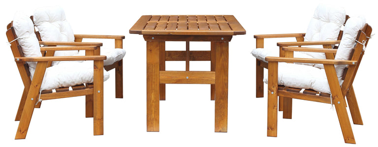 Set van 4 tuinstoelen + tuintafel Venta met kussens