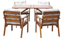 Set van 4 tuinstoelen + tuintafel Venta met kussens