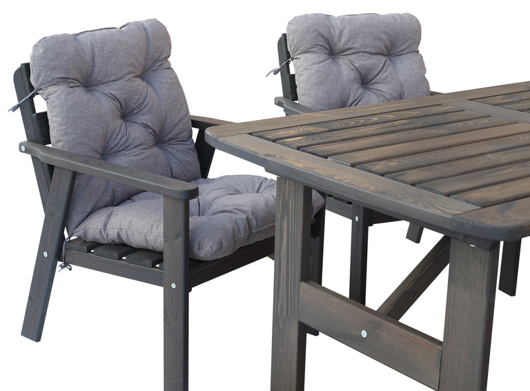 Set van 4 tuinstoelen + tuintafel Venta met kussens