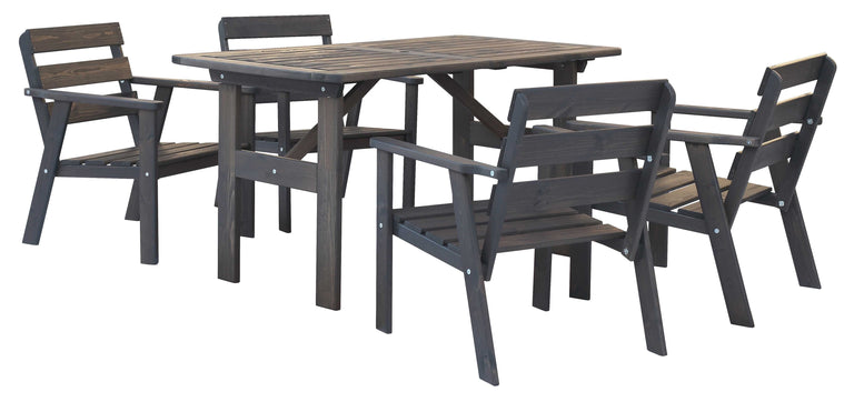 Set van 4 tuinstoelen + tuintafel Venta