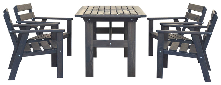 Set van 4 tuinstoelen + tuintafel Venta