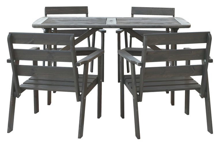 Set van 4 tuinstoelen + tuintafel Venta