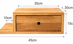 Wandplank Bella lade links eikenhout