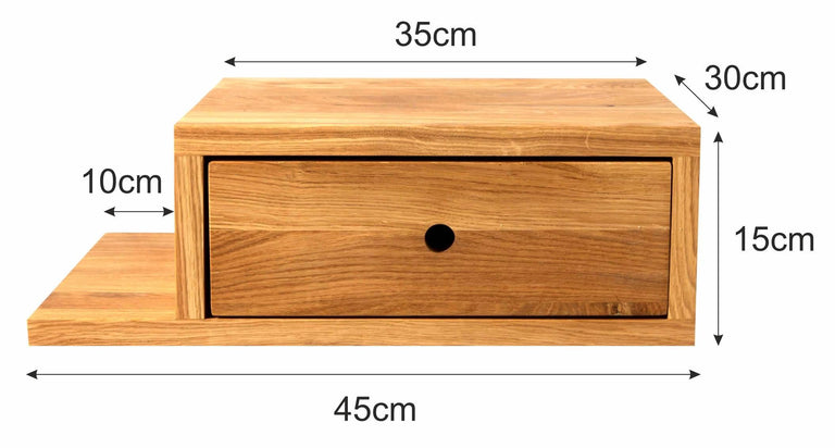 Wandplank Bella lade links eikenhout