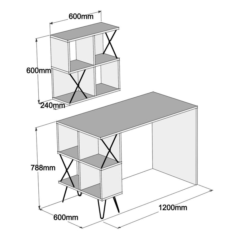 Bureau Extra met wandplank