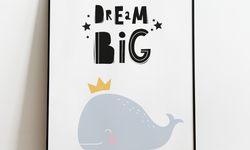 Kinderkamer Poster Walvis Dream Big