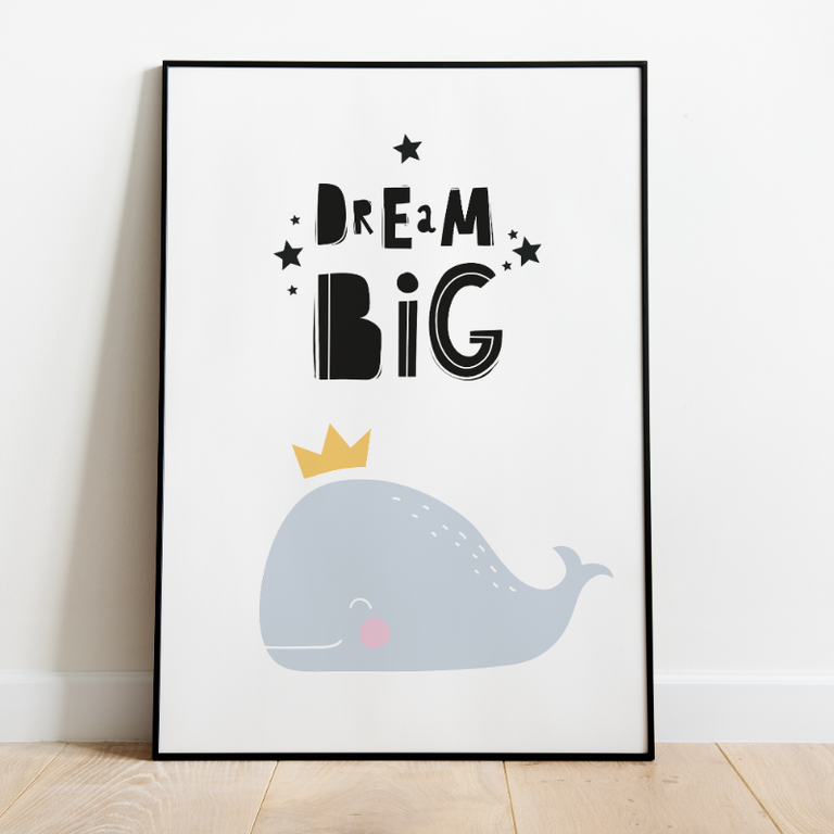 Kinderkamer Poster Walvis Dream Big