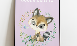 Kinderkamer Poster Wasbeertje Goodmorning
