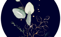 Wanddecoratie cirkel Blue Gold outdoor