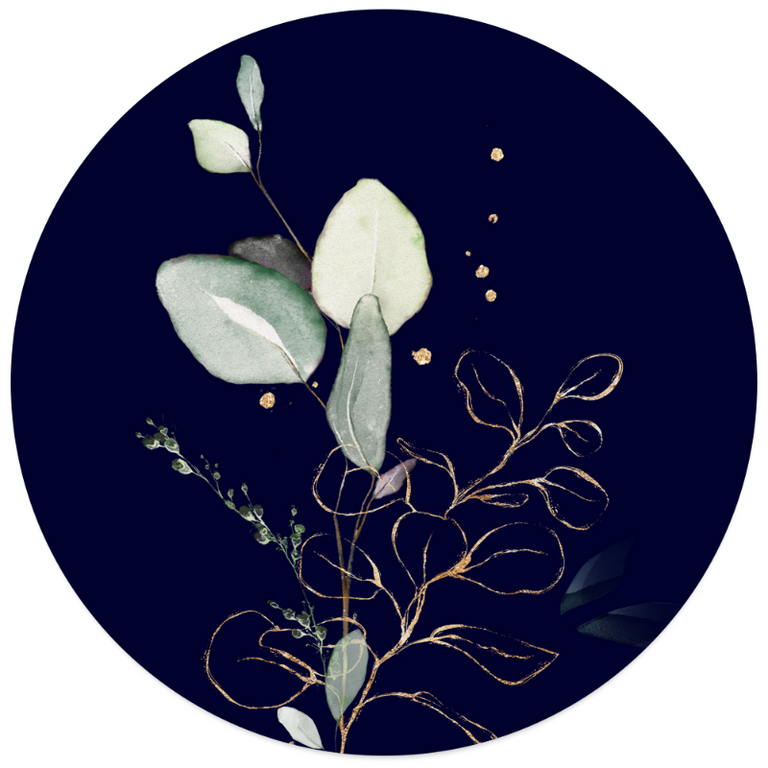 Wanddecoratie cirkel Blue Gold outdoor