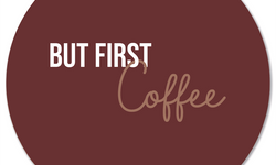 Wanddecoratie cirkel But First Coffee