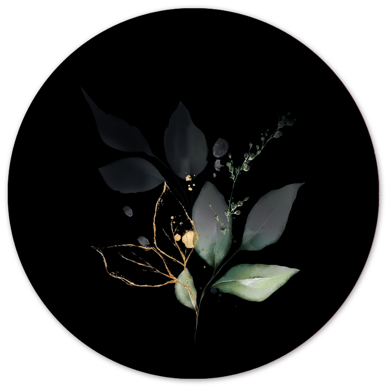 Wanddecoratie cirkel Flower Glow