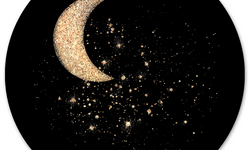 Wanddecoratie cirkel Gold Moon outdoor