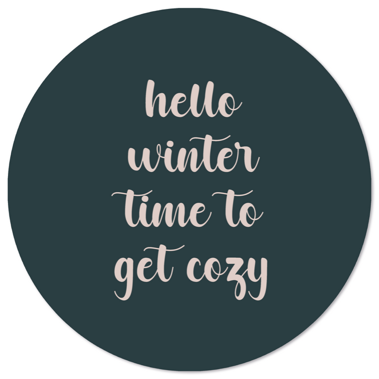 Wanddecoratie cirkel Hello Winter