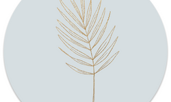 Wanddecoratie cirkel Leaf Blue Gold outdoor
