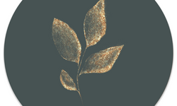 Wanddecoratie cirkel Leaf Gold outdoor