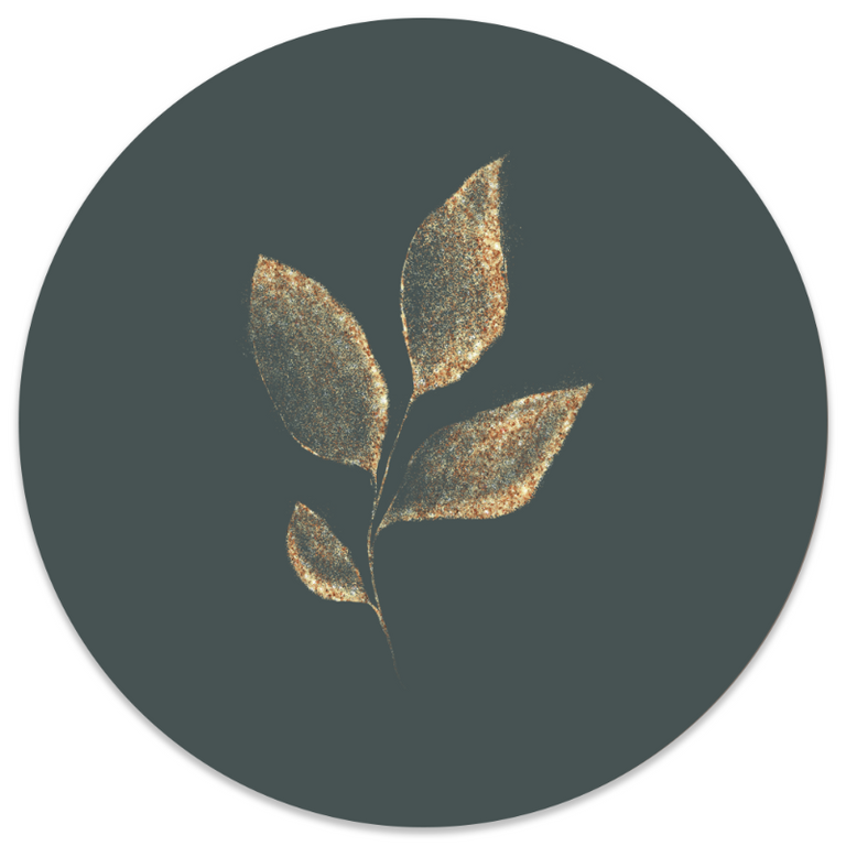 Wanddecoratie cirkel Leaf Gold outdoor