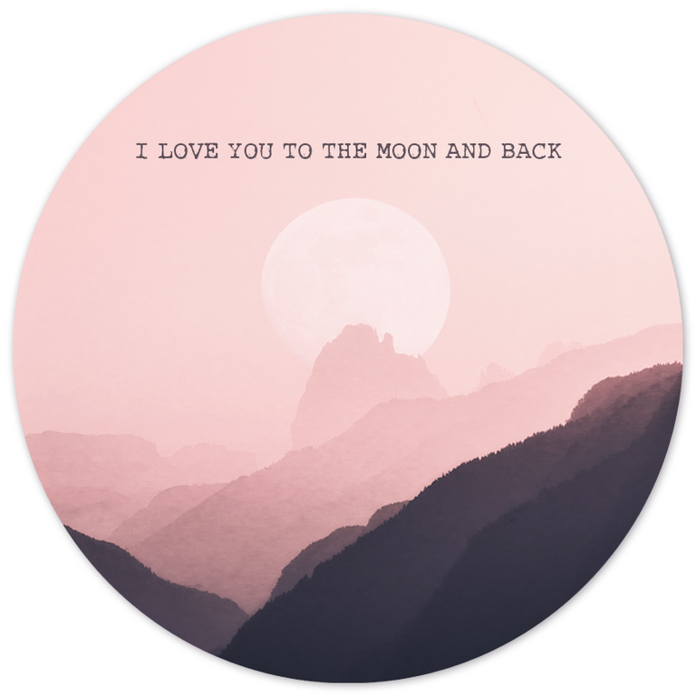 Wanddecoratie cirkel Moon Tekst