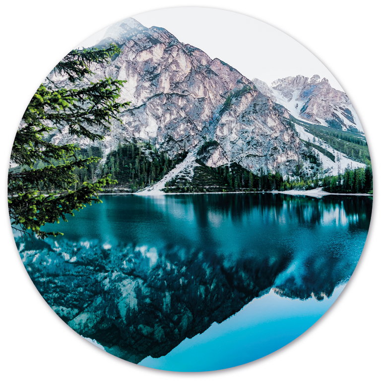 Wanddecoratie cirkel Mountain