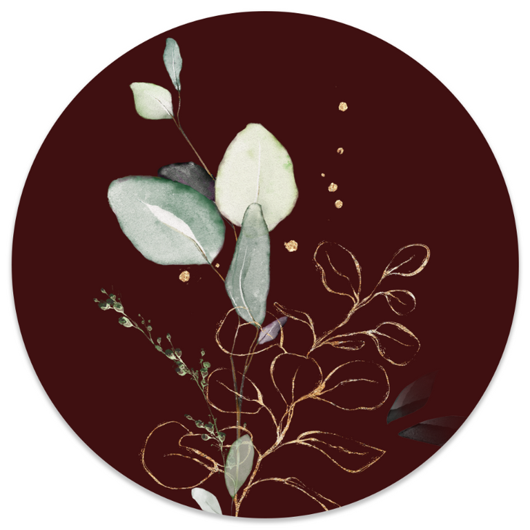 Wanddecoratie cirkel Red Gold