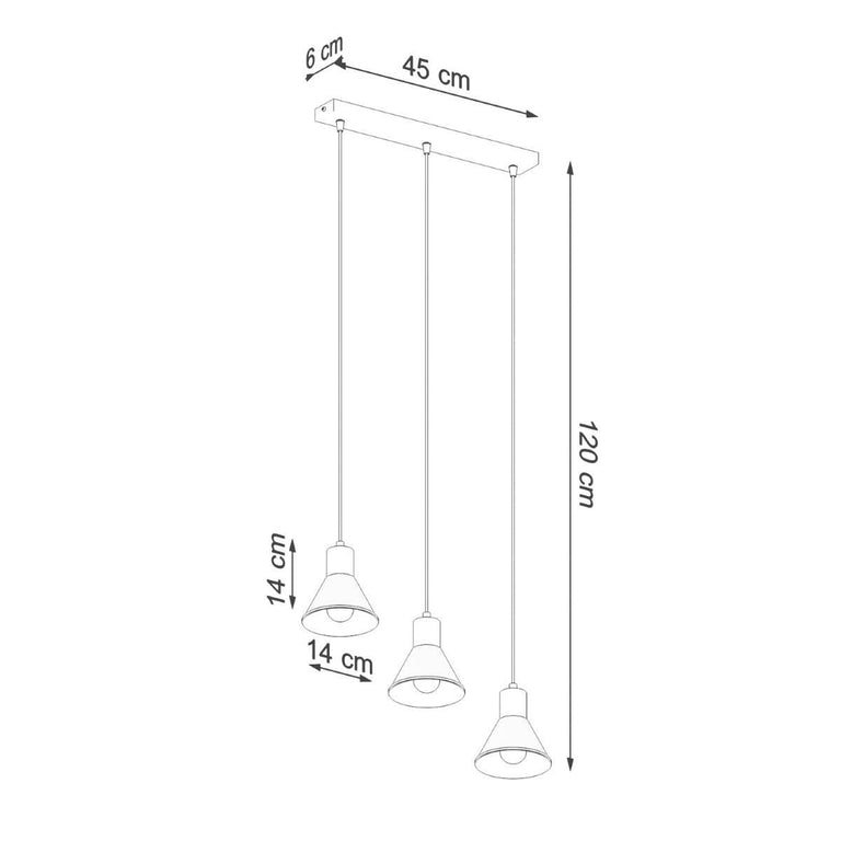 3-lichts hanglamp Taleja met E27 fitting