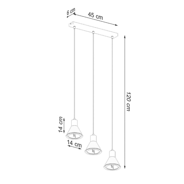 3-lichts hanglamp Taleja met Es111 fitting