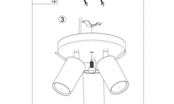 3-lichts plafondlamp Ring