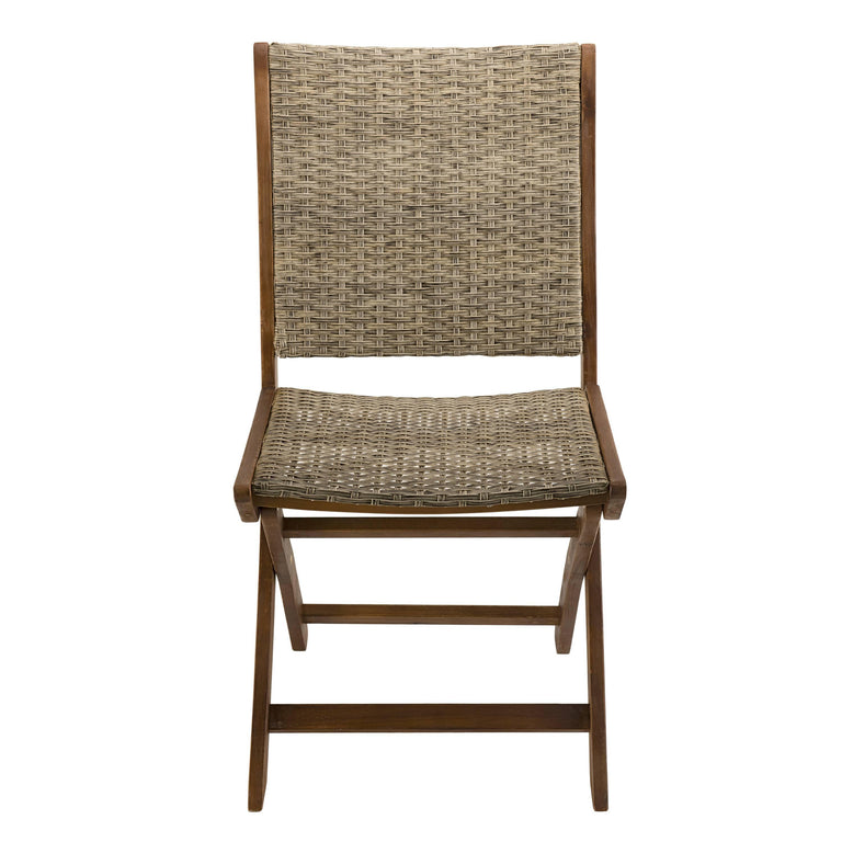 Set van 2 klapstoelen van en kunststof rotan