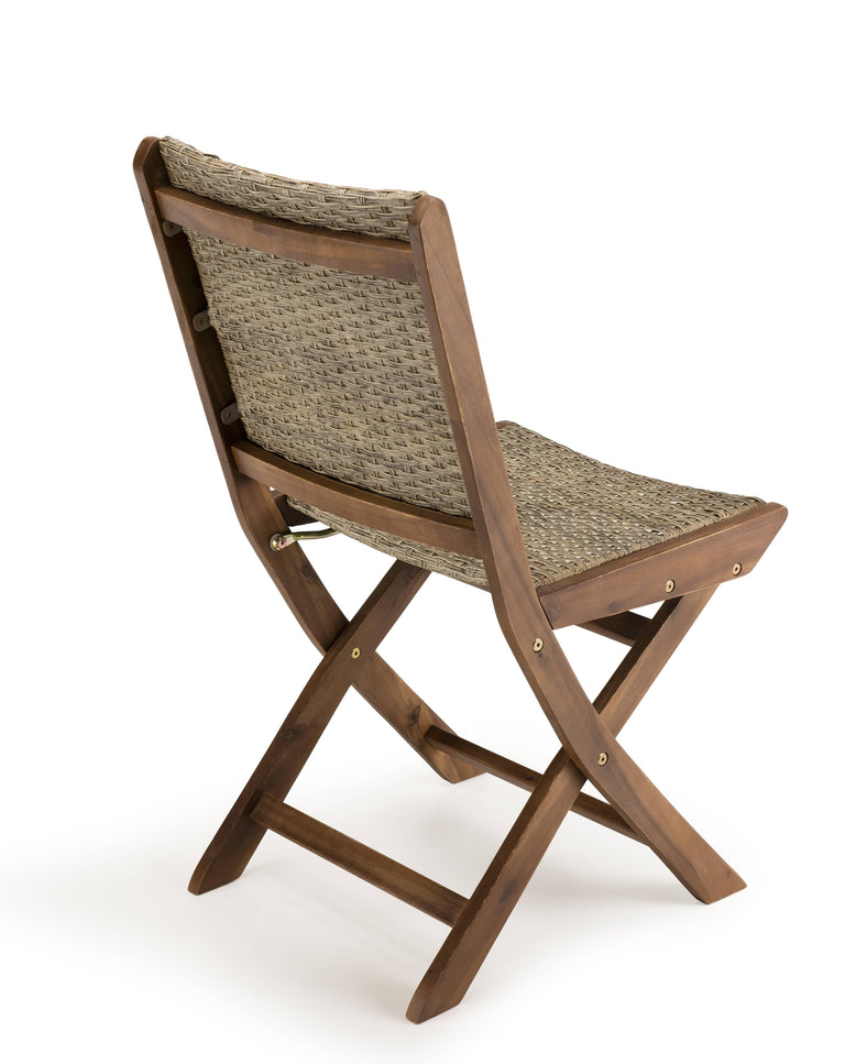 Set van 2 klapstoelen van en kunststof rotan