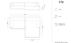 Hoekbank Lily rechts chenille