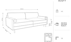 3-zits slaapbank Scott met opbergruimte