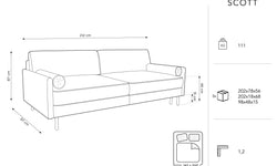 3-zits slaapbank Scott velvet