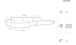 5-zits hoekbank Jodie velvet Chaise Longue links