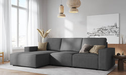 3.5-zitshoekbank Carlo links ribstof