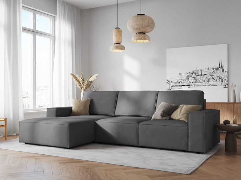 3.5-zitshoekbank Carlo links ribstof