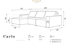 3.5-zitshoekbank Carlo links ribstof