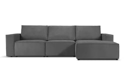 3.5-zitshoekbank Carlo rechts ribstof