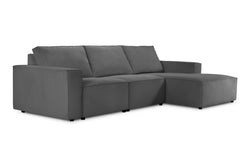 3.5-zitshoekbank Carlo rechts ribstof